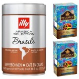 Кофе в зернах и 2 черных чая