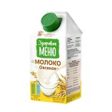 Здоровое меню молоко овсяное обогащенное кальцием и витаминами, 500 мл