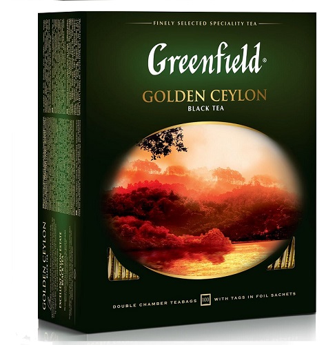Greenfield черный чай Golden Ceylon, 100 пакетиков
